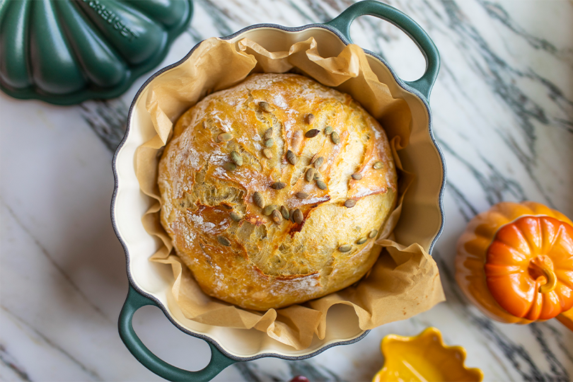 No-Knead Pumpkin Bread